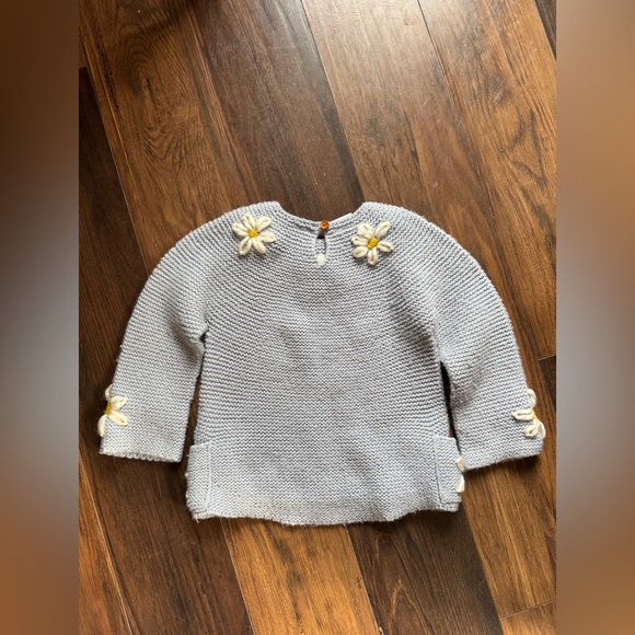 Zara Hand Embroidered Daisy Knit Sweater - Picture 3 of 5